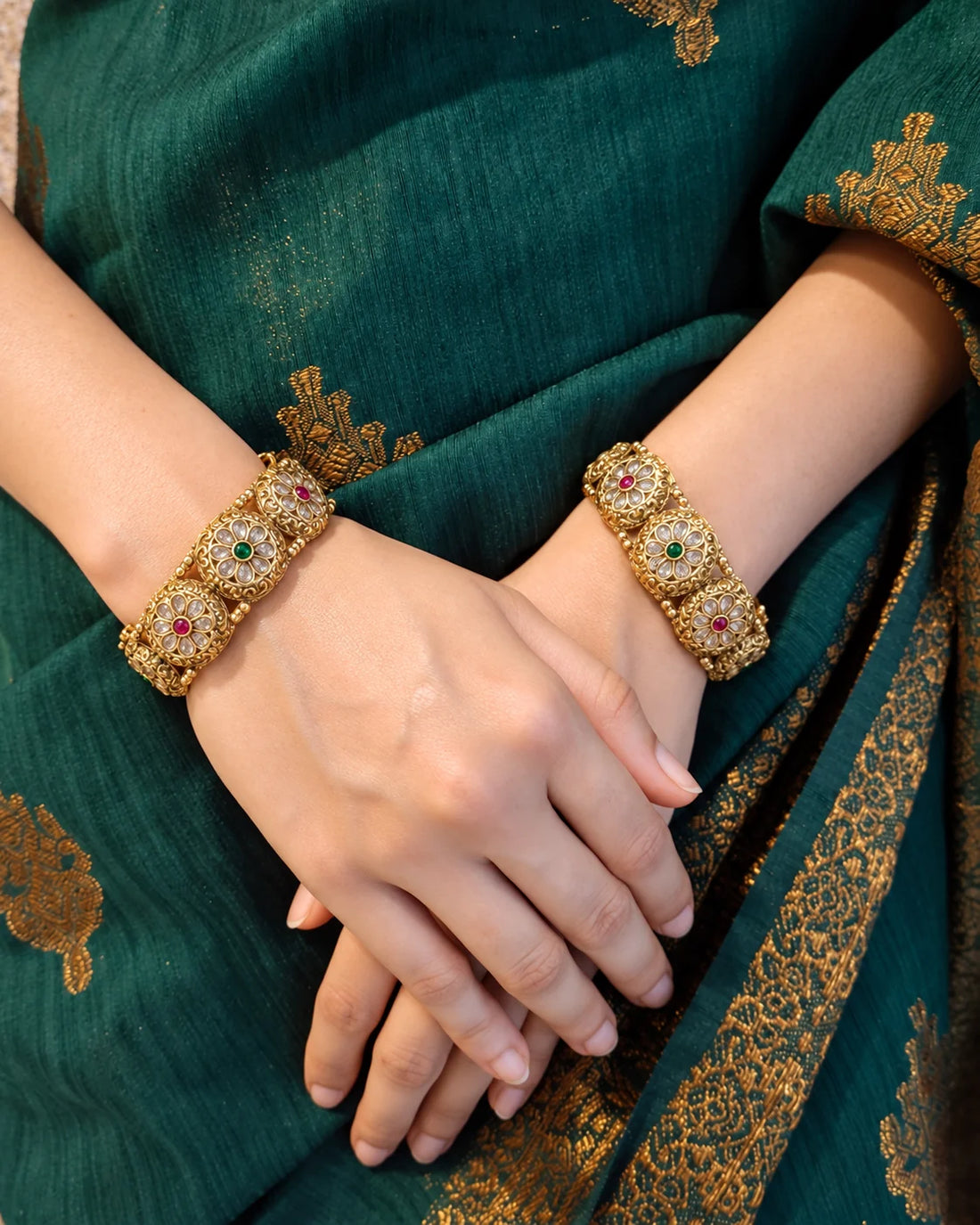 Phoolkari Medallion Shahi Bangle