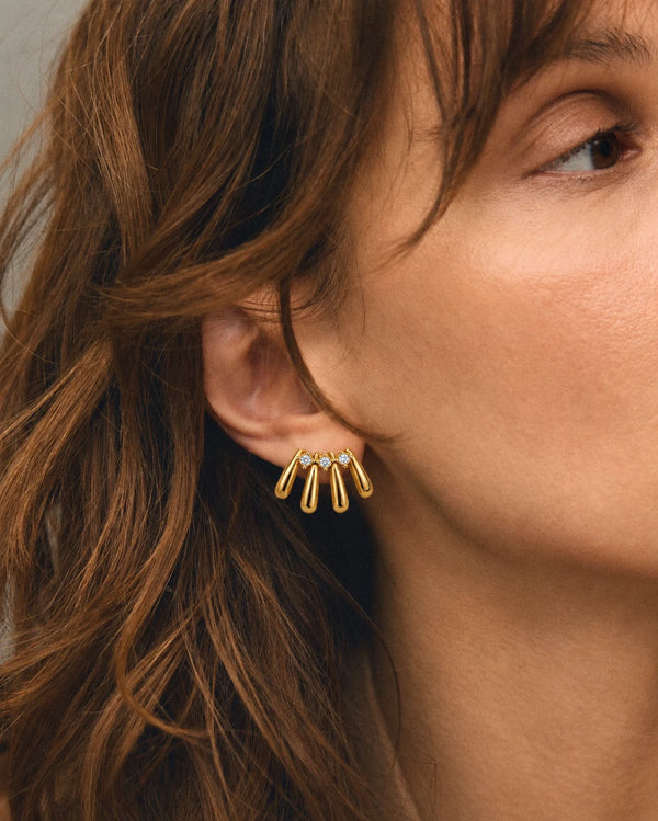 Crystal Spike Ear Jacket Earrings for Women