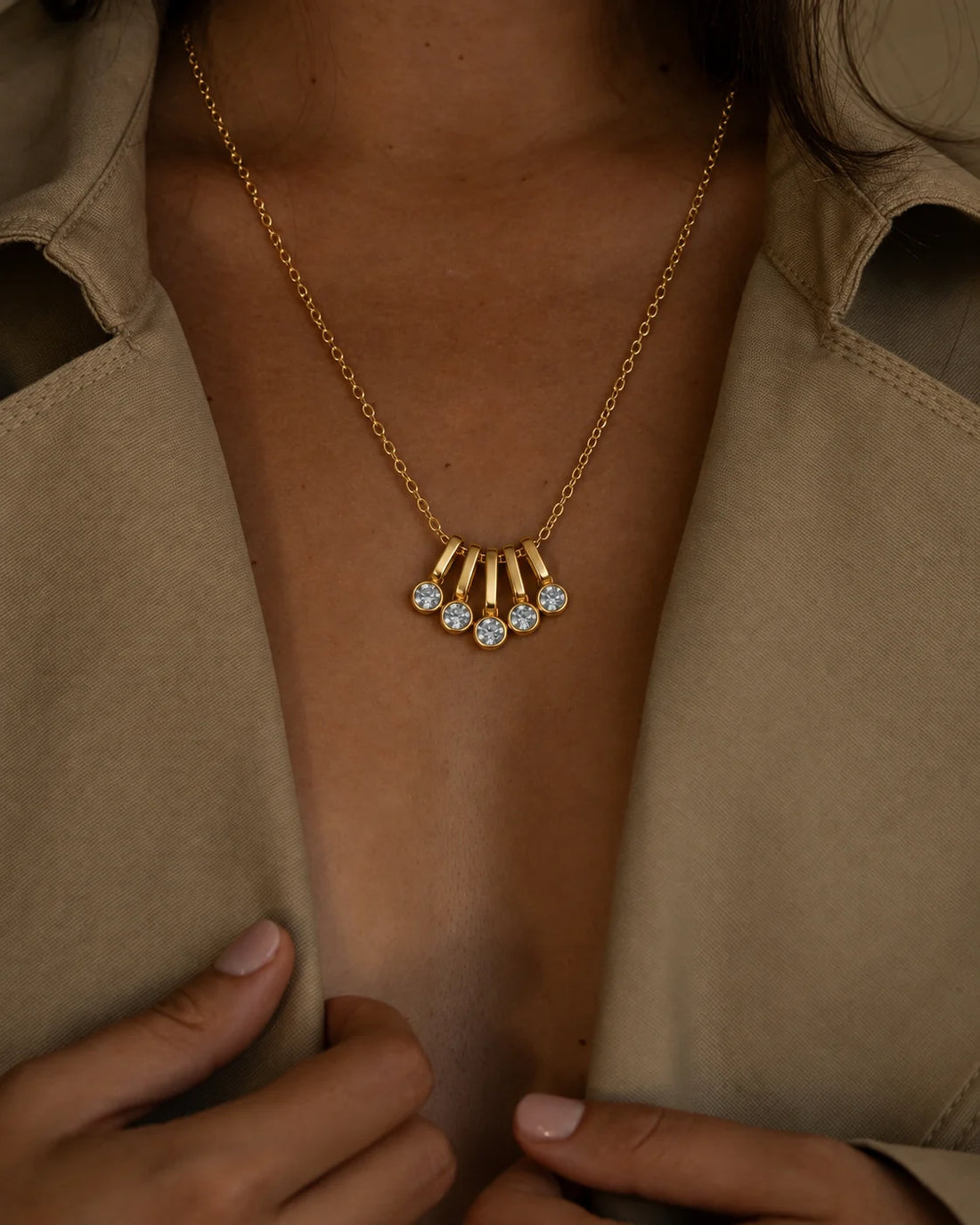 Crystal Drop Cascade Necklace for Women