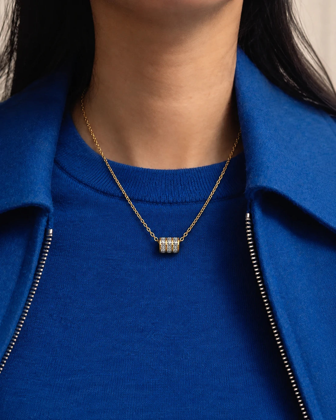 Crystal Pavé Barrel Pendant Necklace for Women