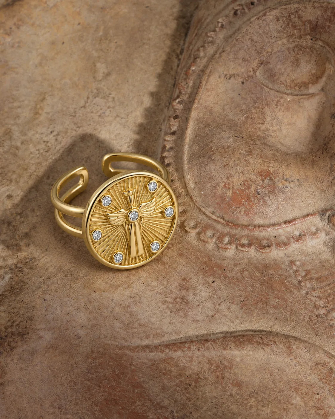 Guardian Angel Coin Ring for Women