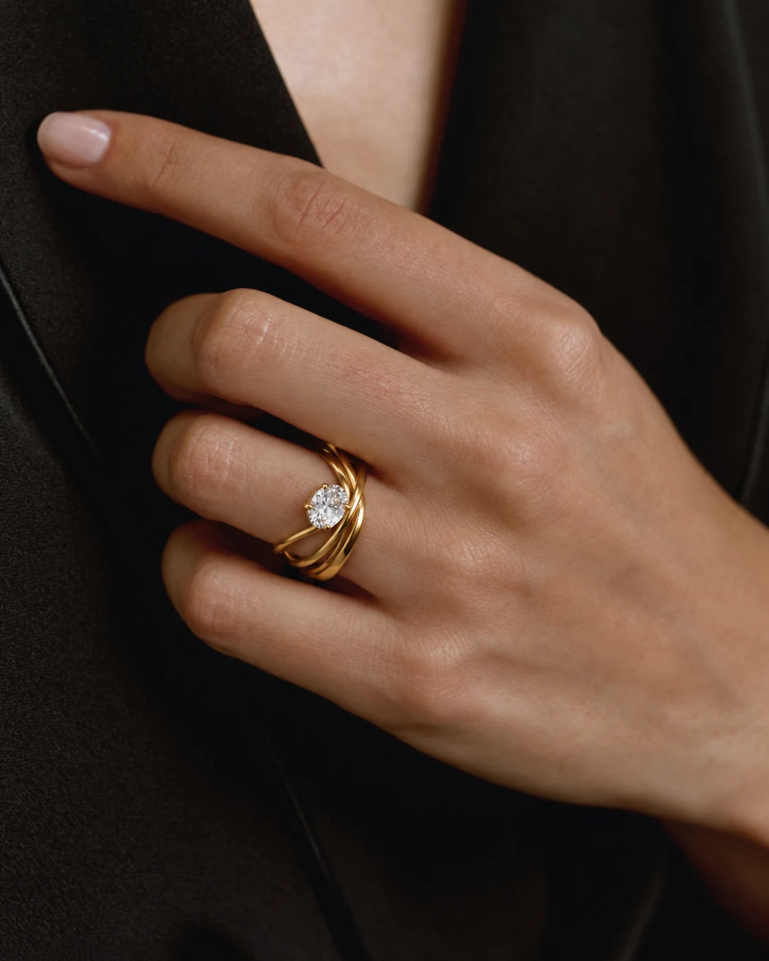 Woven Heart Solitaire Ring for Women