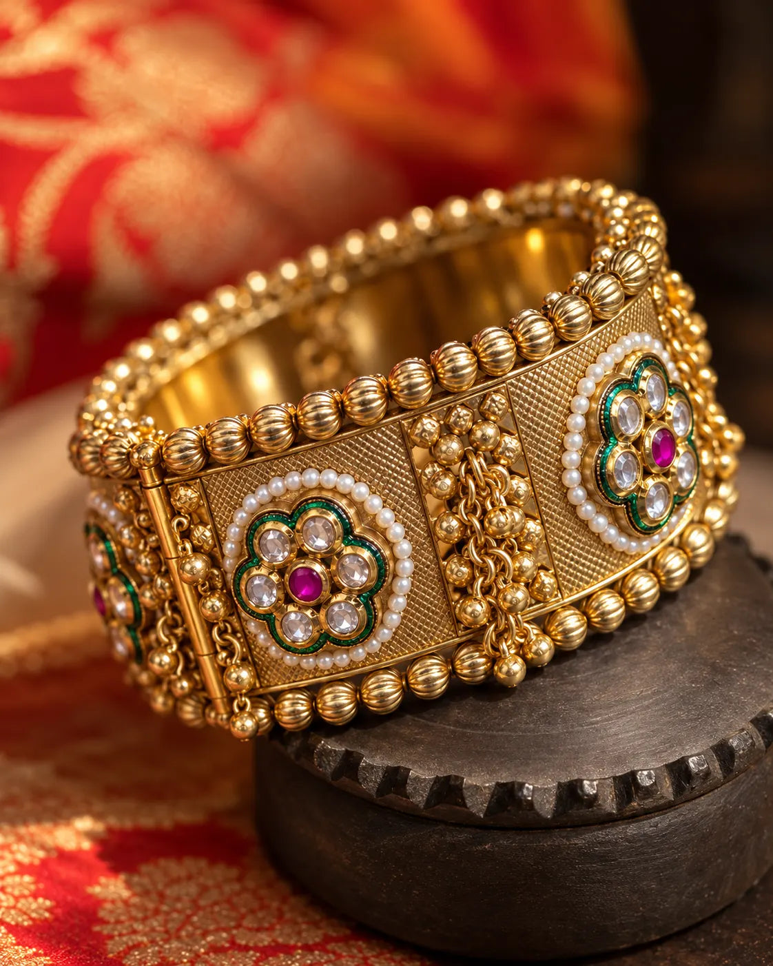 Jharokha Kundan Cuff