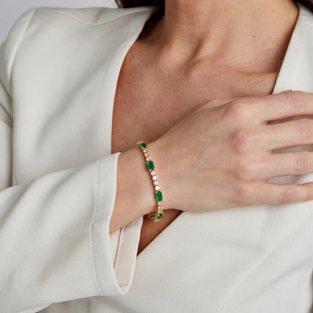 Emerald Baguette Tennis Bracelet