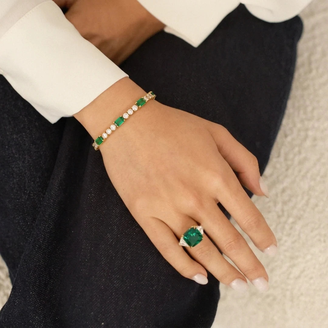 Emerald Baguette Tennis Bracelet
