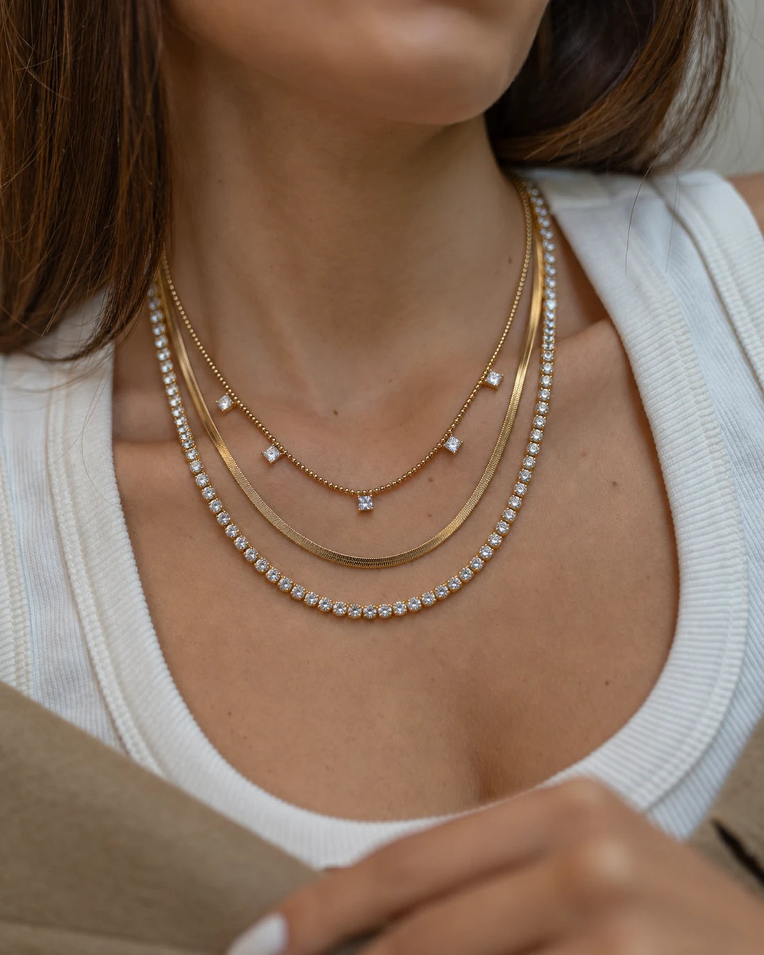 Crystal Layered Necklace for Women