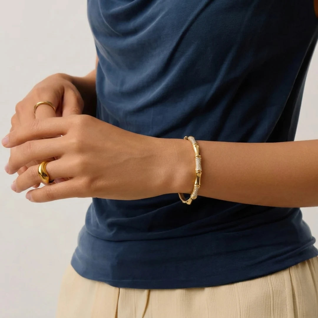 Bamboo Crystal Bangle