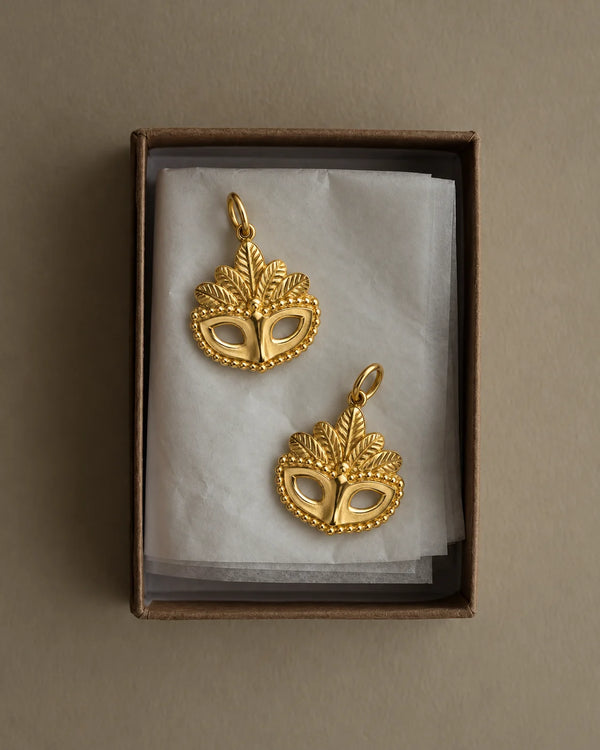 Masquerade Mask Charm – two mask charms in a gift box, sweatproof, hypoallergenic charm