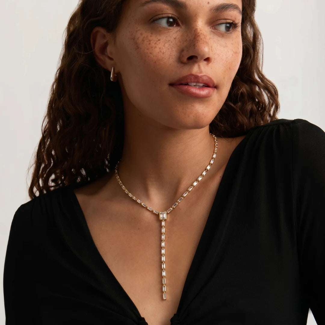 Crystal Y Necklace