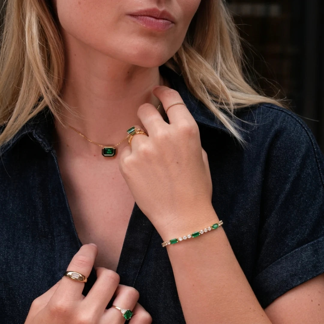 Emerald Baguette Tennis Bracelet