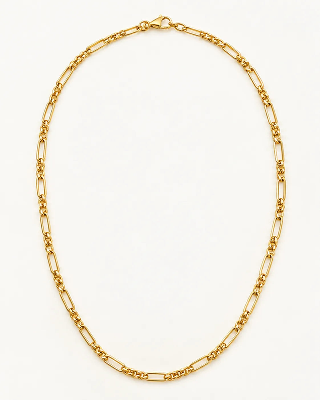 Mixed-Link Figaro Chain Necklace for Men