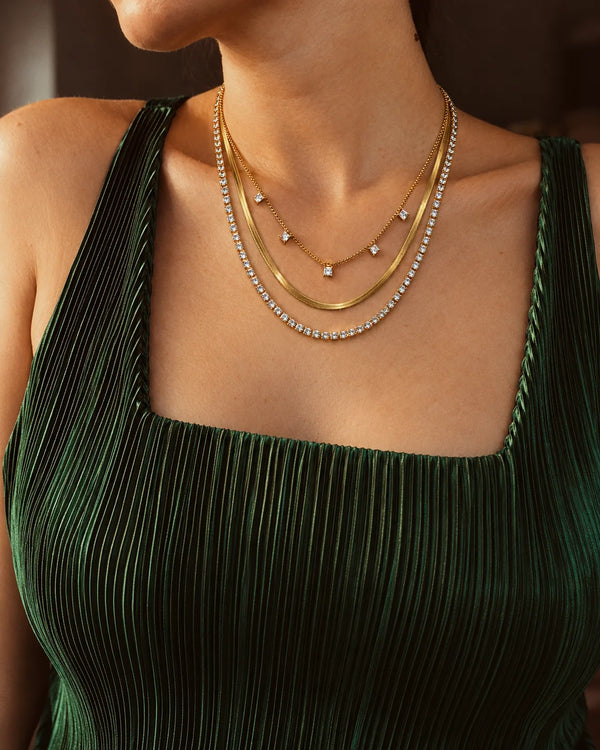 Crystal Layered Necklace for Women