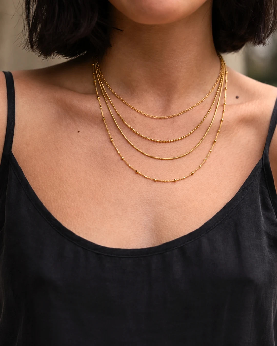 Trio Chain Layered Necklace for Women