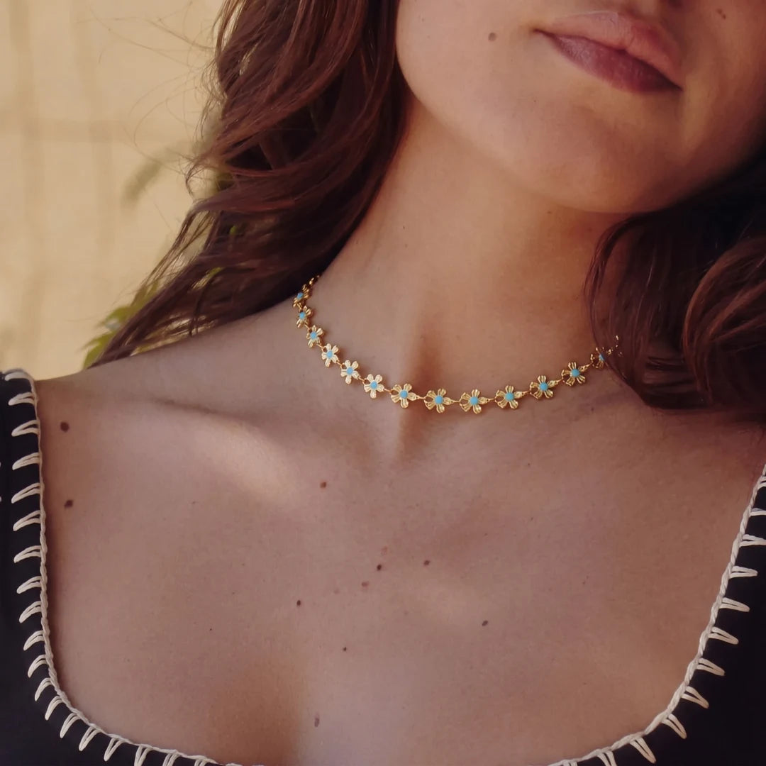 Turquoise Daisy Choker