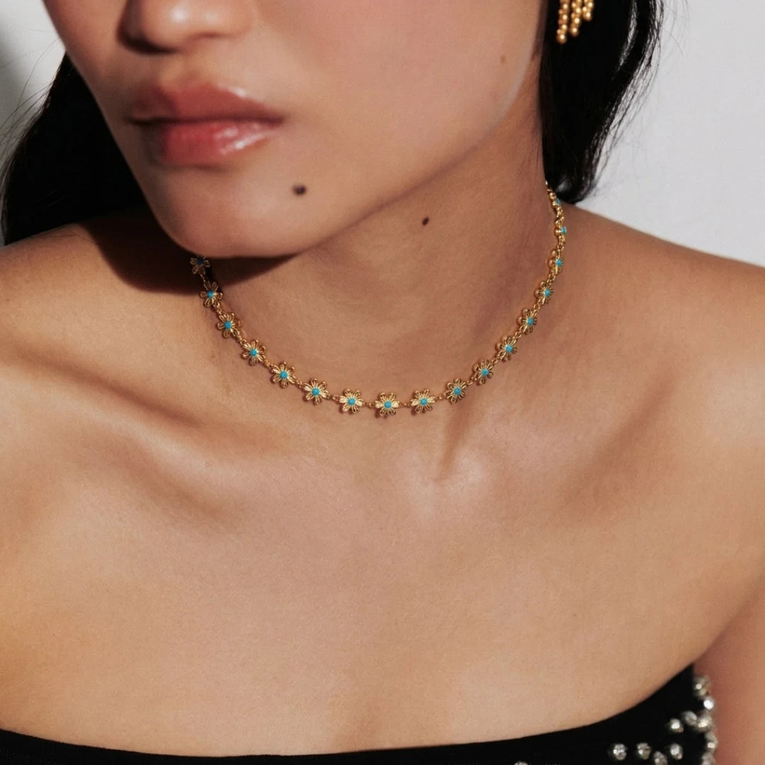 Turquoise Daisy Choker
