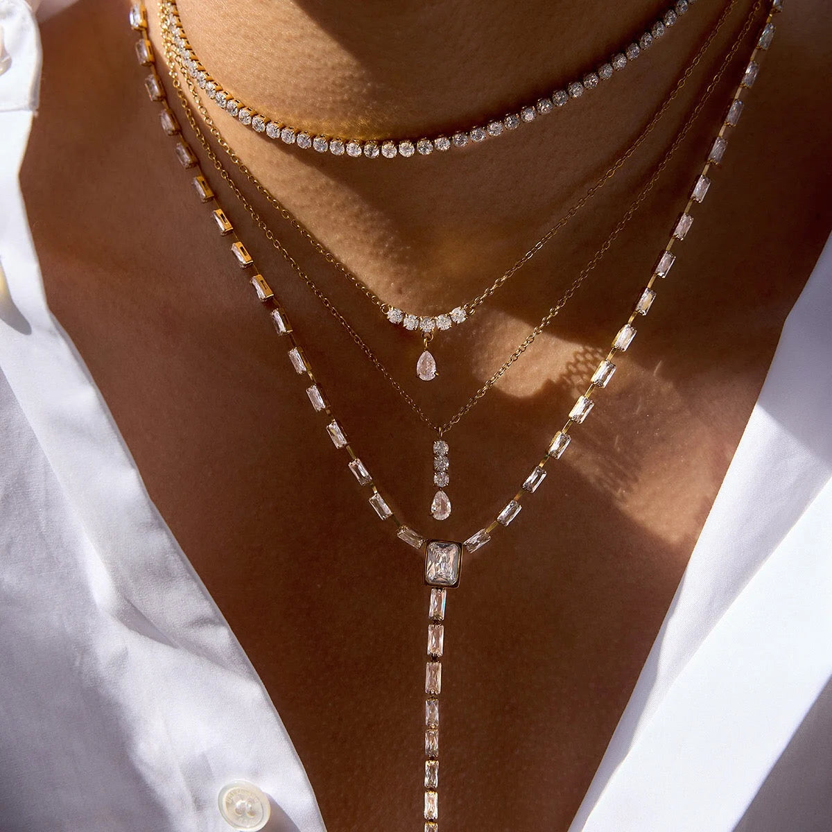 Crystal Y Necklace
