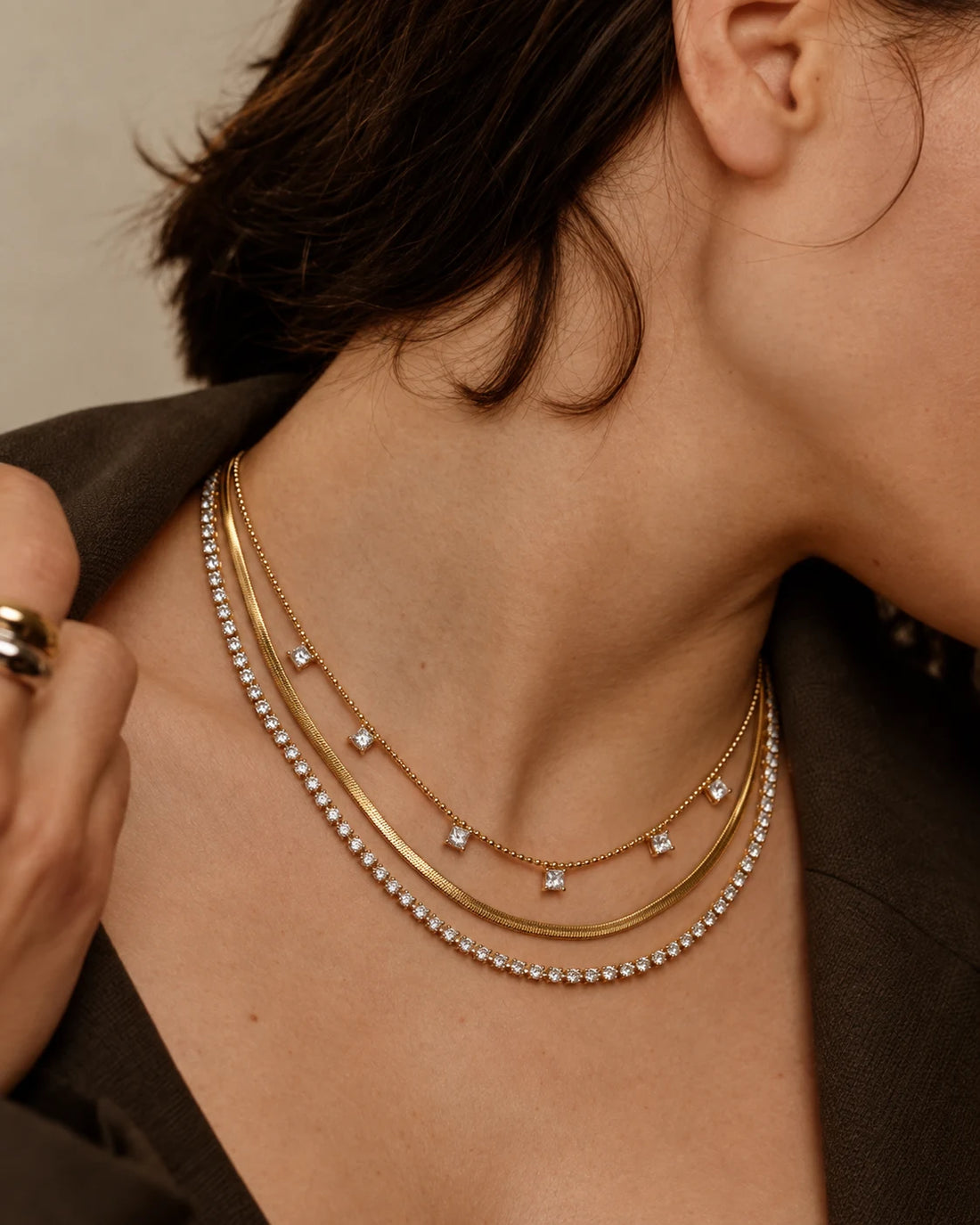 Crystal Layered Necklace for Women